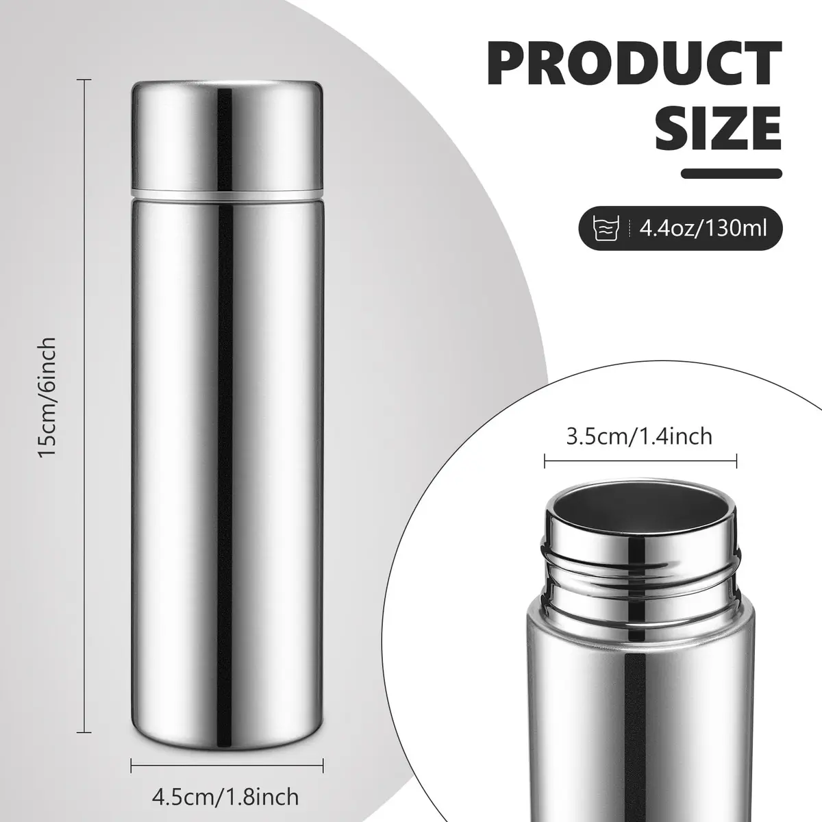 Vesici Mini Insulated Water Bottle 130ml | Portable Stainless Steel Flask for Travel & Kids - view 2