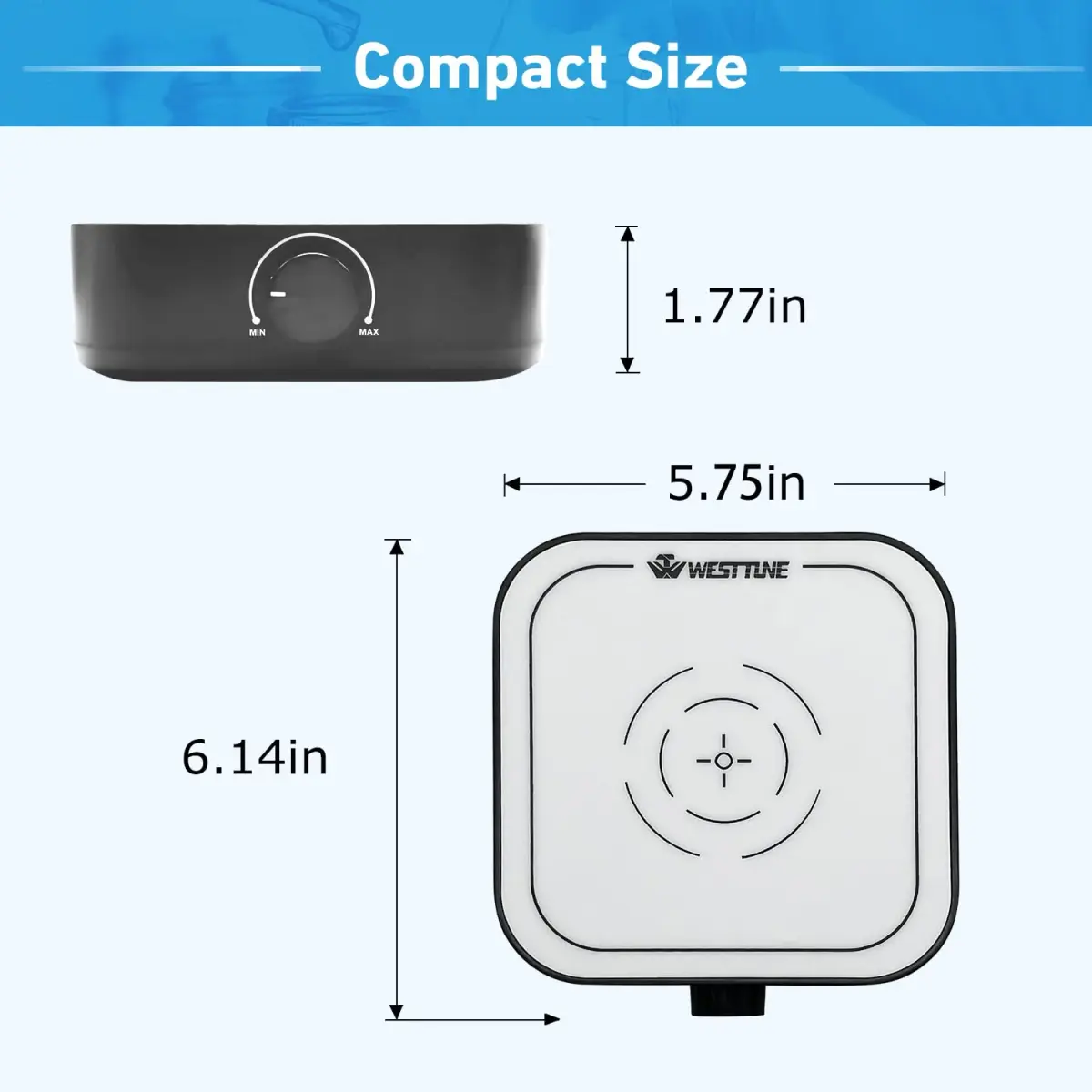 WEST TUNE Rechargeable Magnetic Stirrer Mixer 3000ml (101.4 Fl Oz) | Brushless DC Motor Lab Stir Plate - view 4