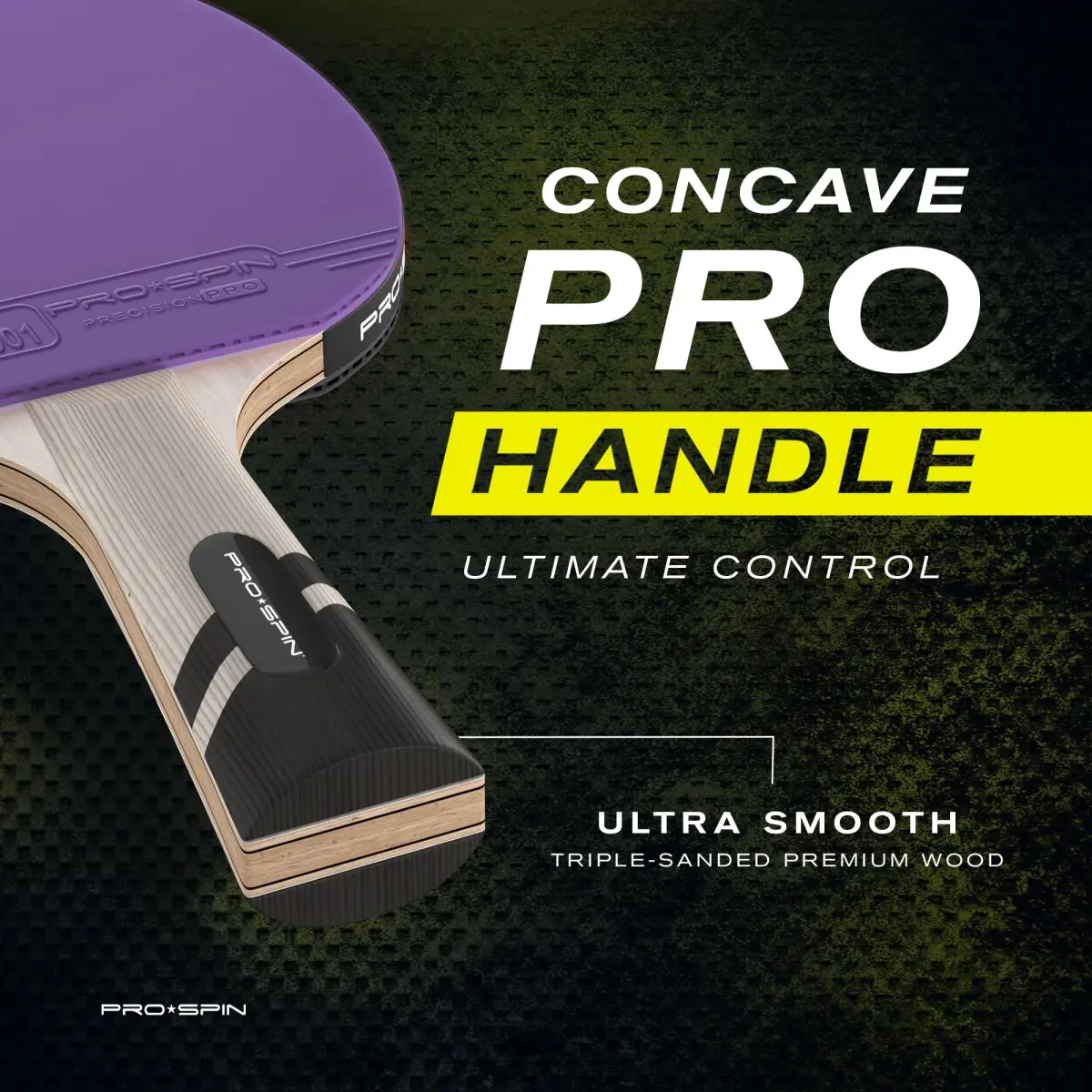PRO-SPIN ITTF Approved Carbon Fiber Table Tennis Rackets | 7-Ply Blade, 2.0mm Sponge, Violet (1-Pack) - view 4