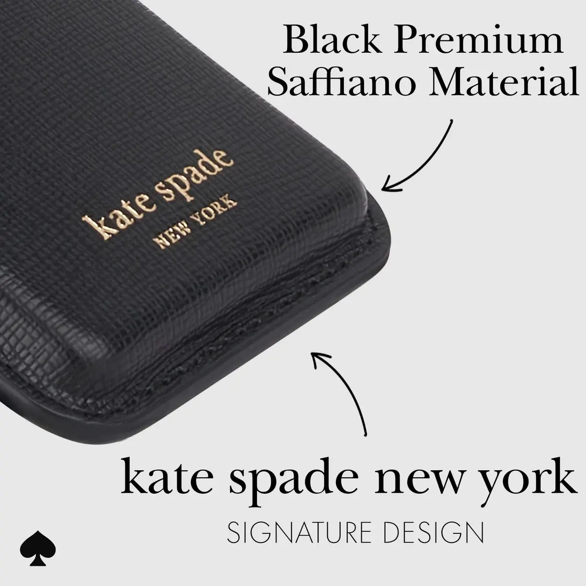 kate spade new york Magnetic Card Holder/Wallet - Black | MagSafe Compatible, Elegant Leather Design - view 3