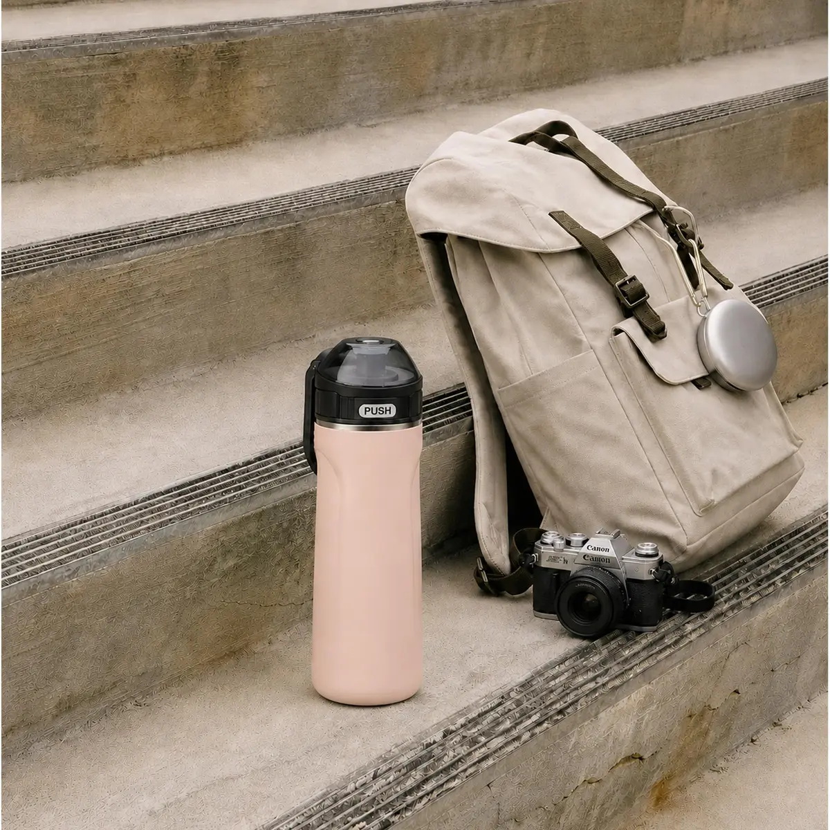 SIPX Stainless Steel Water Bottle 18oz | Keeps Cold 24hr, Leak Proof Straw Lid, Reusable, BPA-Free, Hiking - view 6