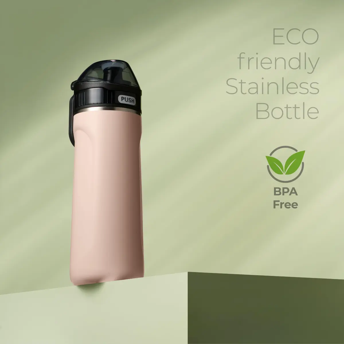 SIPX Stainless Steel Water Bottle 18oz | Keeps Cold 24hr, Leak Proof Straw Lid, Reusable, BPA-Free, Hiking - view 3