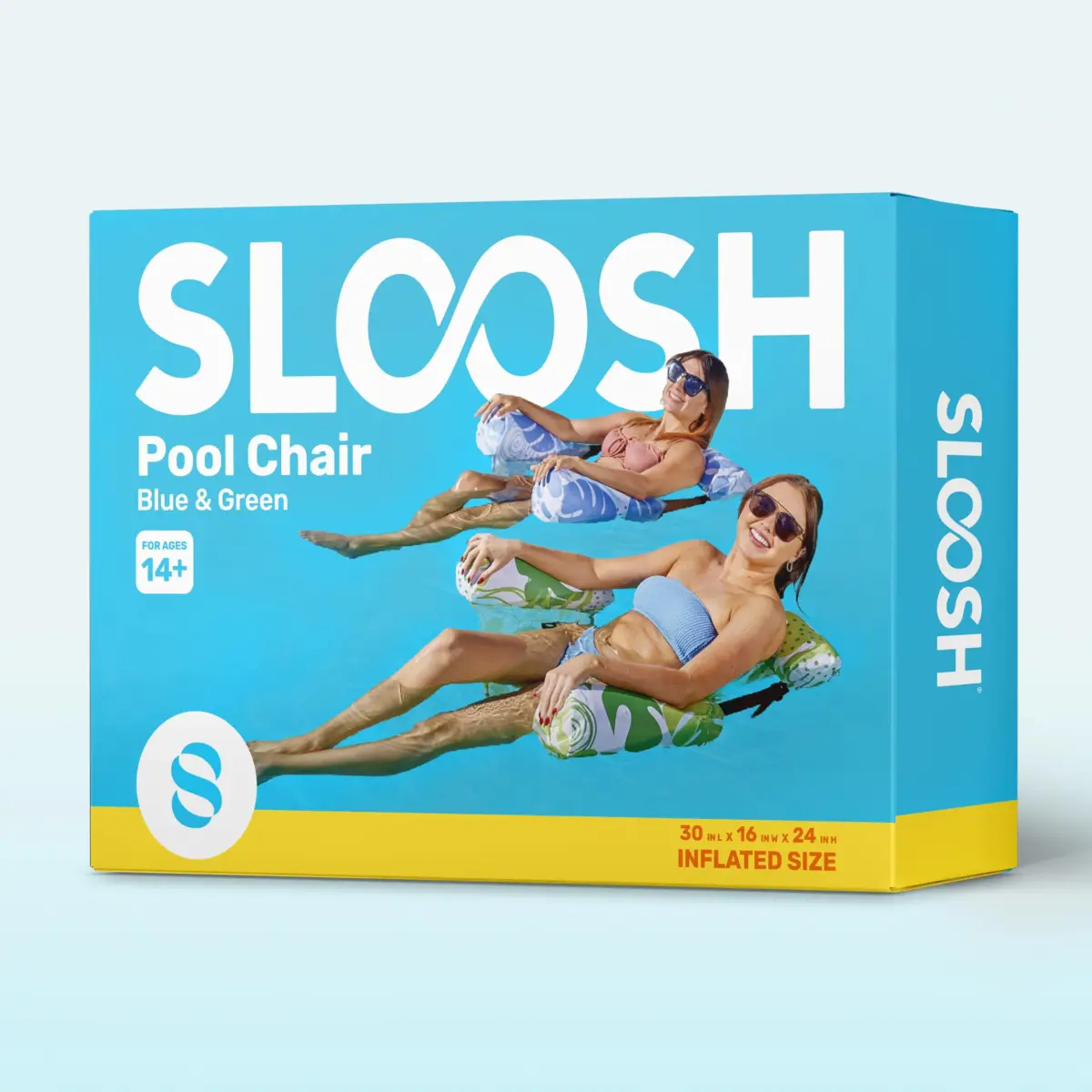 Sloosh Inflatable Pool Floats 2-Pack | 103.7 cm (40.8 in) x 30 cm (11.8 in) x 24 cm (9.4 in) - Summer Leaves - view 9
