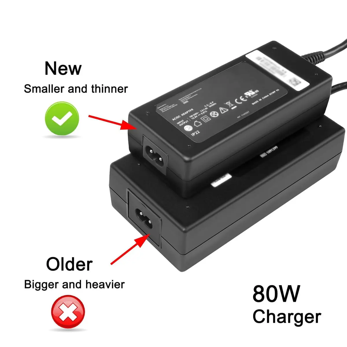 JUYOON 80W AC Adapter for DreamStation 2 CPAP 12V 6.67A | Universal Power Supply for Auto BiPAP Machines - view 4