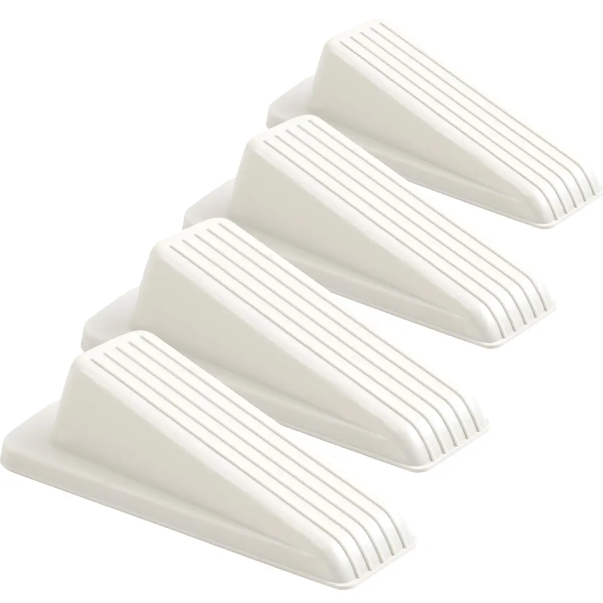 Utron White 4 Pack Door Stoppers | Floor Mount Rubber Door Wedge (10.9 cm x 5.6 cm x 3.3 cm) - main product image