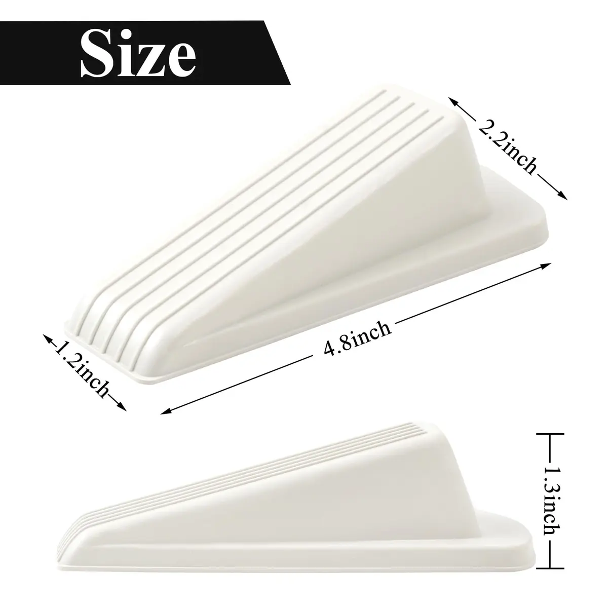 Utron White 4 Pack Door Stoppers | Floor Mount Rubber Door Wedge (10.9 cm x 5.6 cm x 3.3 cm) - view 2