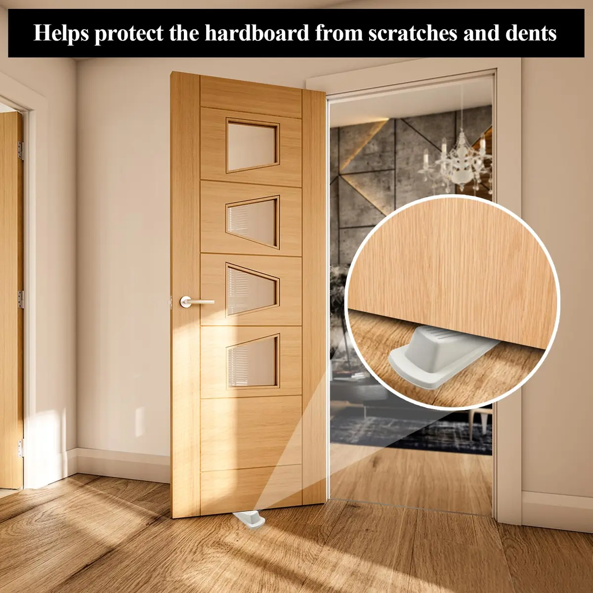 Utron White 4 Pack Door Stoppers | Floor Mount Rubber Door Wedge (10.9 cm x 5.6 cm x 3.3 cm) - view 4