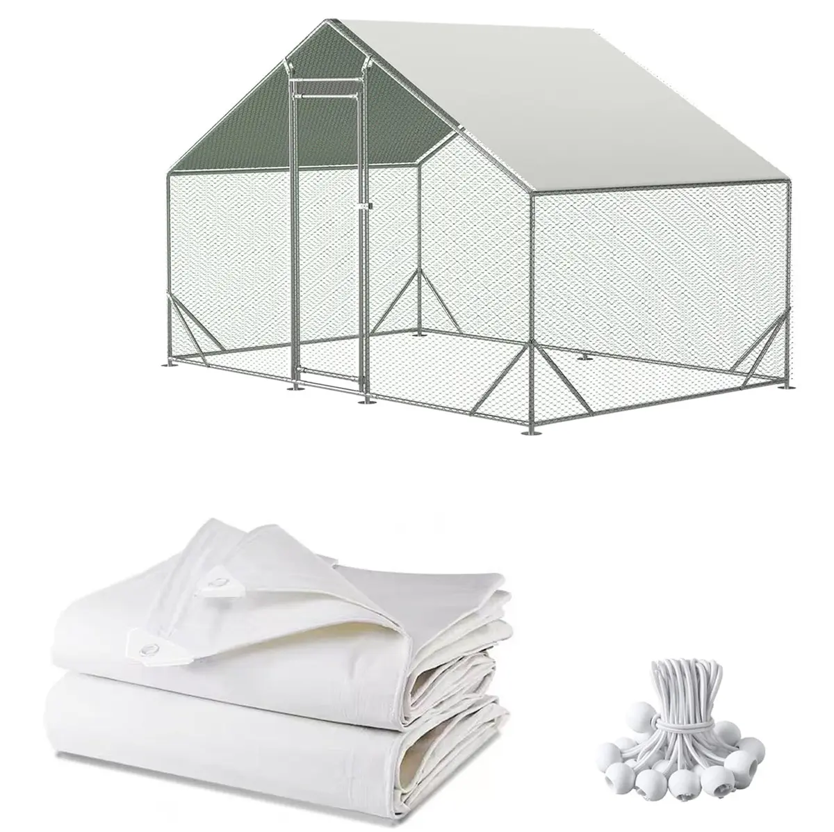 Ahpuhtan Chicken Coop Cover Waterproof 11.3 ft x 6.3 ft | UV & Rain Resistant for Winter - main product image