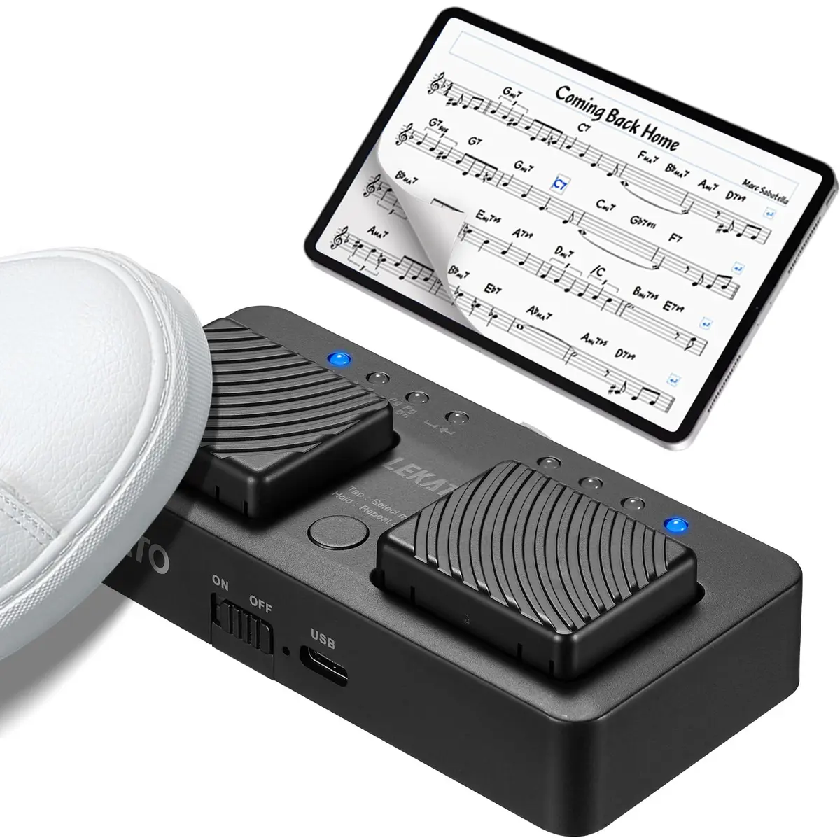 LEKATO Mini Wireless Bluetooth Page Turner Pedal, 7 Page Turning Modes | Portable Silent Music Control - view 9