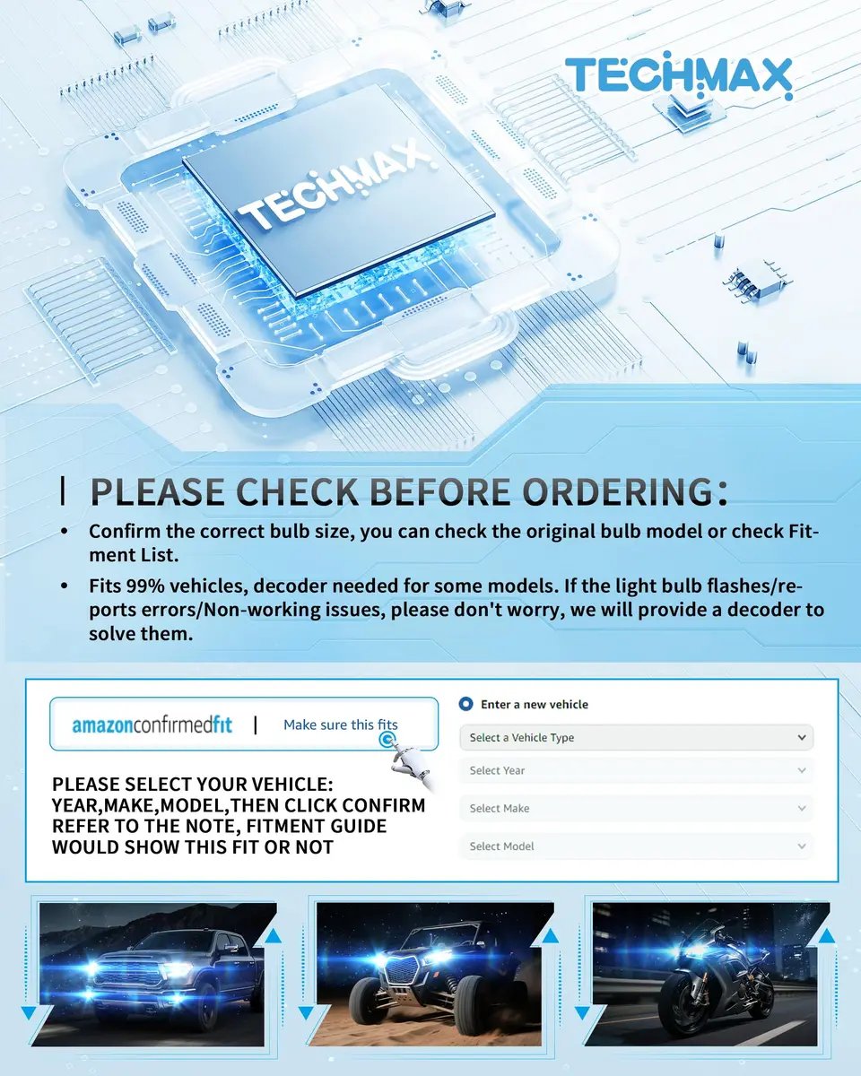 TECHMAX H7 LED Headlight Bulbs 6500K Xenon White 30000LM 2-Pack | Plug-and-Play H7 Fog Bulb with Cooling Fan - view 8