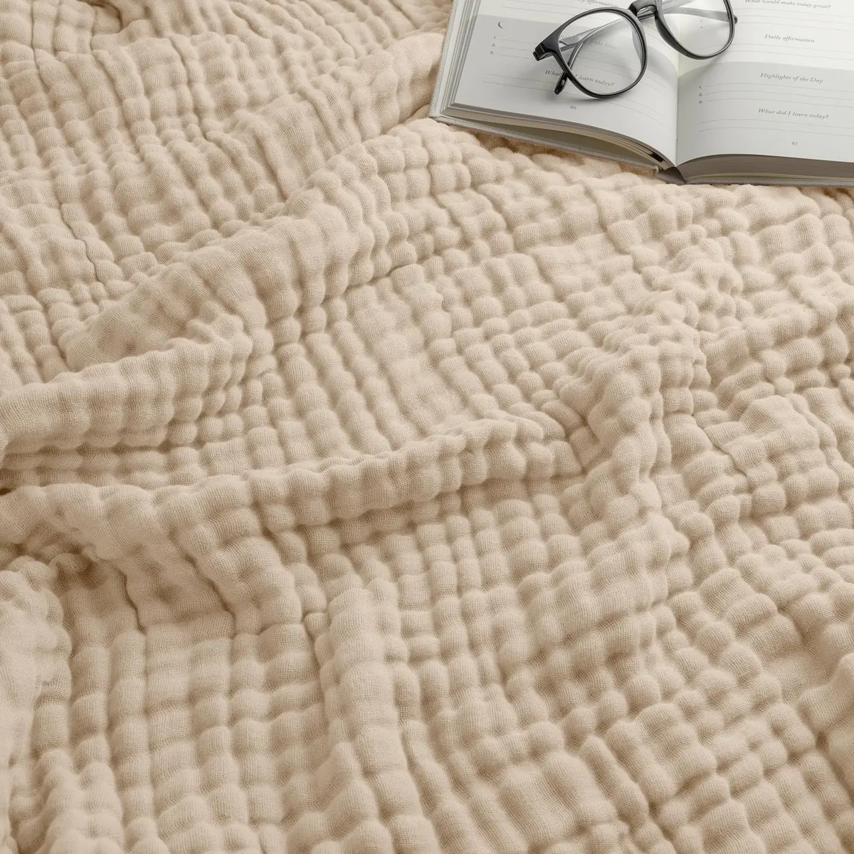 Comfy Cubs Adult Muslin Blanket 90x66” Twin | Breathable, Soft & Multi-Size Cotton Throw - main product image