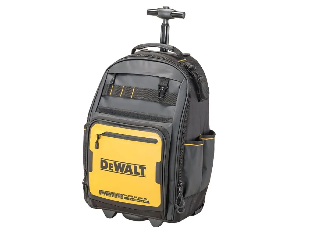 DEWALT Portable Tool Box Backpack with Casters Water & Dust Resistant 13.6 x 9.4 x 21 inches | Durable Storage for DIY - main product image