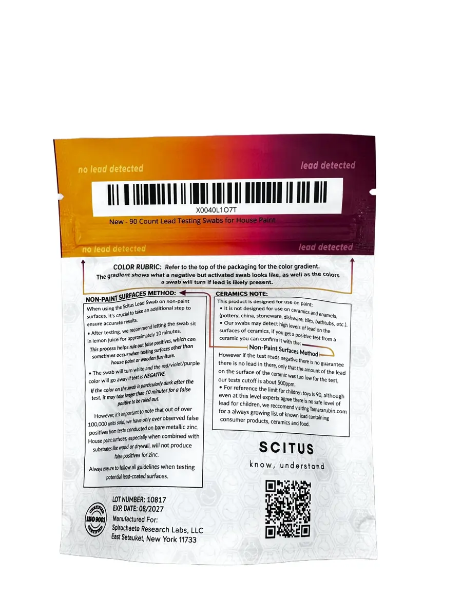 SCITUS KNOW, UNDERSTAND Lead Test Kit for Paint, Ceramics & More | Fast, Accurate Home Lead Detection (90 Count) - view 4