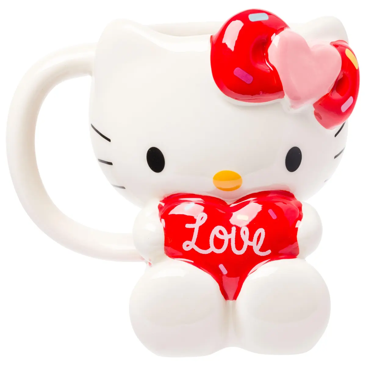 Silver Buffalo Sanrio Hello Kitty Holding Love Heart 3D Sculpted Mug 591ml (20oz) | Officially Licensed Sanrio Collectible - main product image