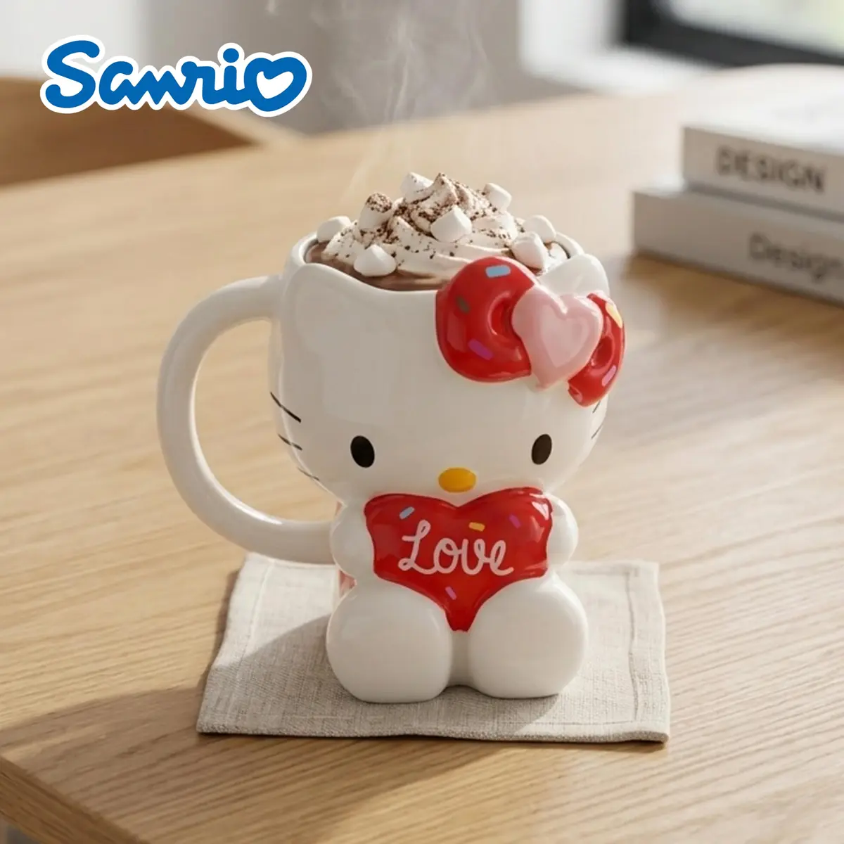 Silver Buffalo Sanrio Hello Kitty Holding Love Heart 3D Sculpted Mug 591ml (20oz) | Officially Licensed Sanrio Collectible - view 2