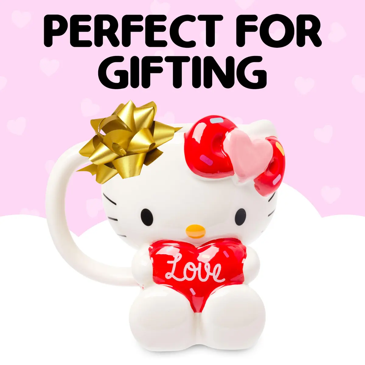 Silver Buffalo Sanrio Hello Kitty Holding Love Heart 3D Sculpted Mug 591ml (20oz) | Officially Licensed Sanrio Collectible - view 3