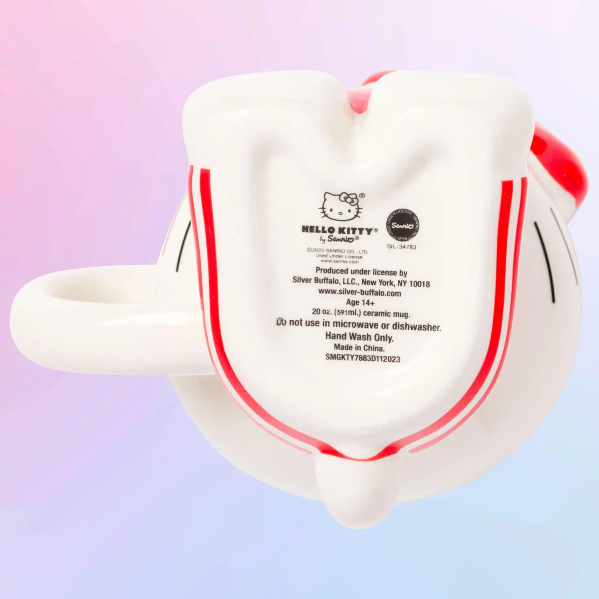 Silver Buffalo Sanrio Hello Kitty Holding Love Heart 3D Sculpted Mug 591ml (20oz) | Officially Licensed Sanrio Collectible - view 4