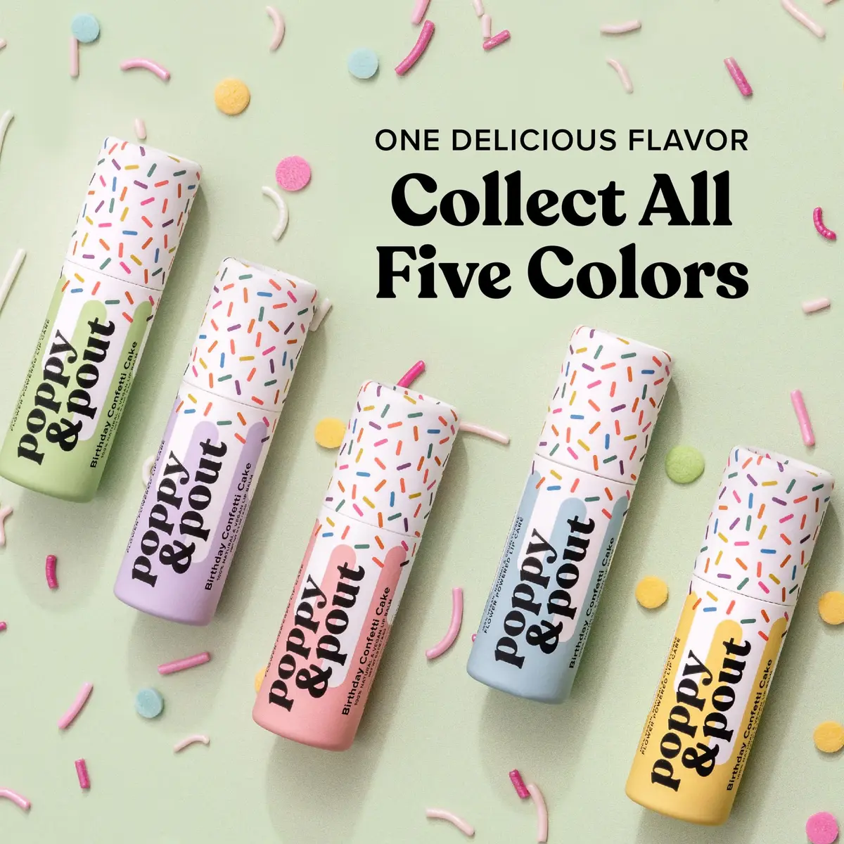 Poppy & Pout Birthday Cake Jumbo Lip Balm | All Natural Moisturizer with Beeswax & Vitamin E - view 8