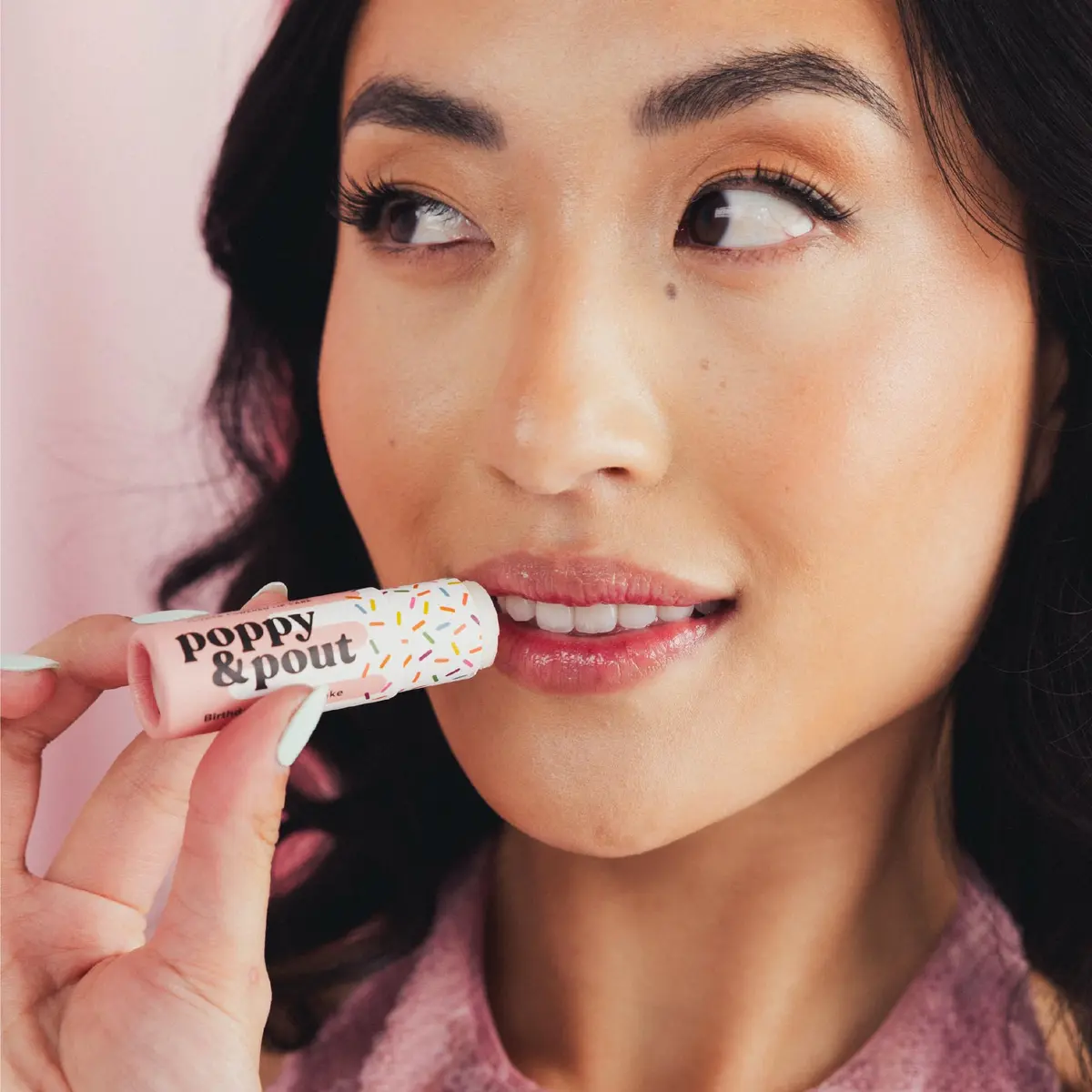 Poppy & Pout Birthday Cake Jumbo Lip Balm | All Natural Moisturizer with Beeswax & Vitamin E - view 3