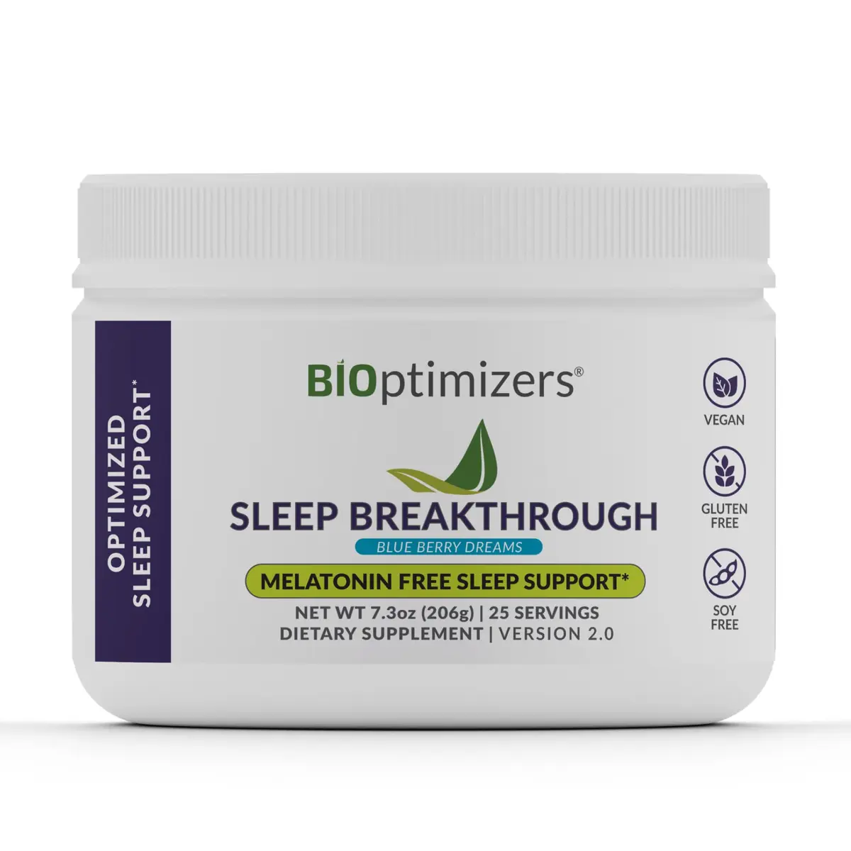 BIOptimizers Sleep Breakthrough Blueberry 202.5 g | Non Habit Forming, Melatonin-Free, Natural Sleep Support - main product image