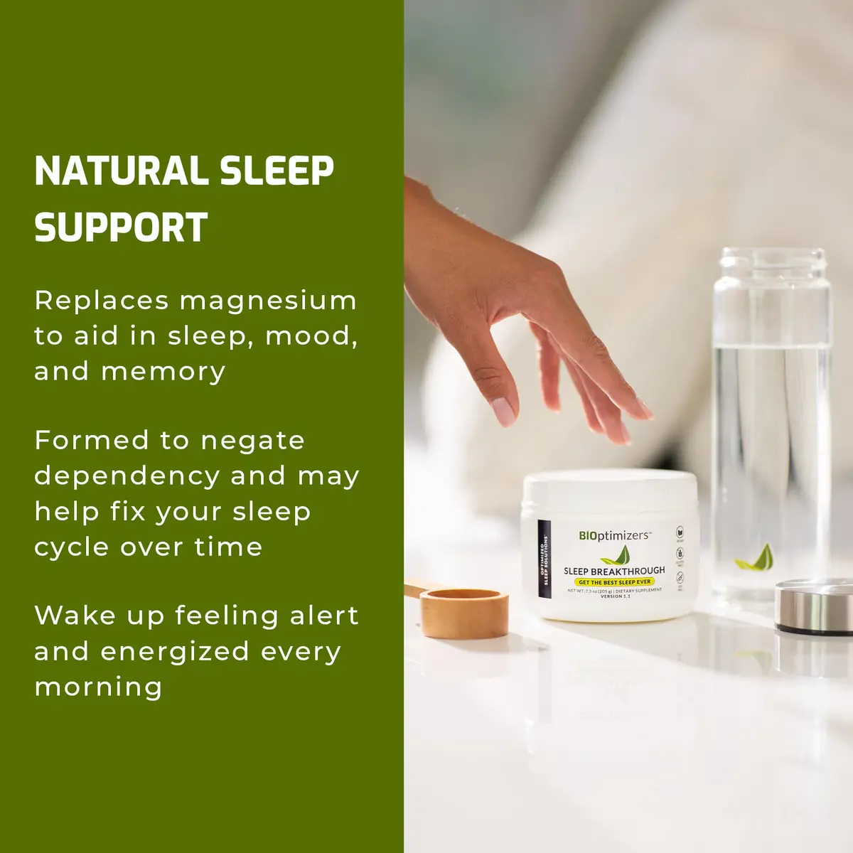 BIOptimizers Sleep Breakthrough Blueberry 202.5 g | Non Habit Forming, Melatonin-Free, Natural Sleep Support - view 4