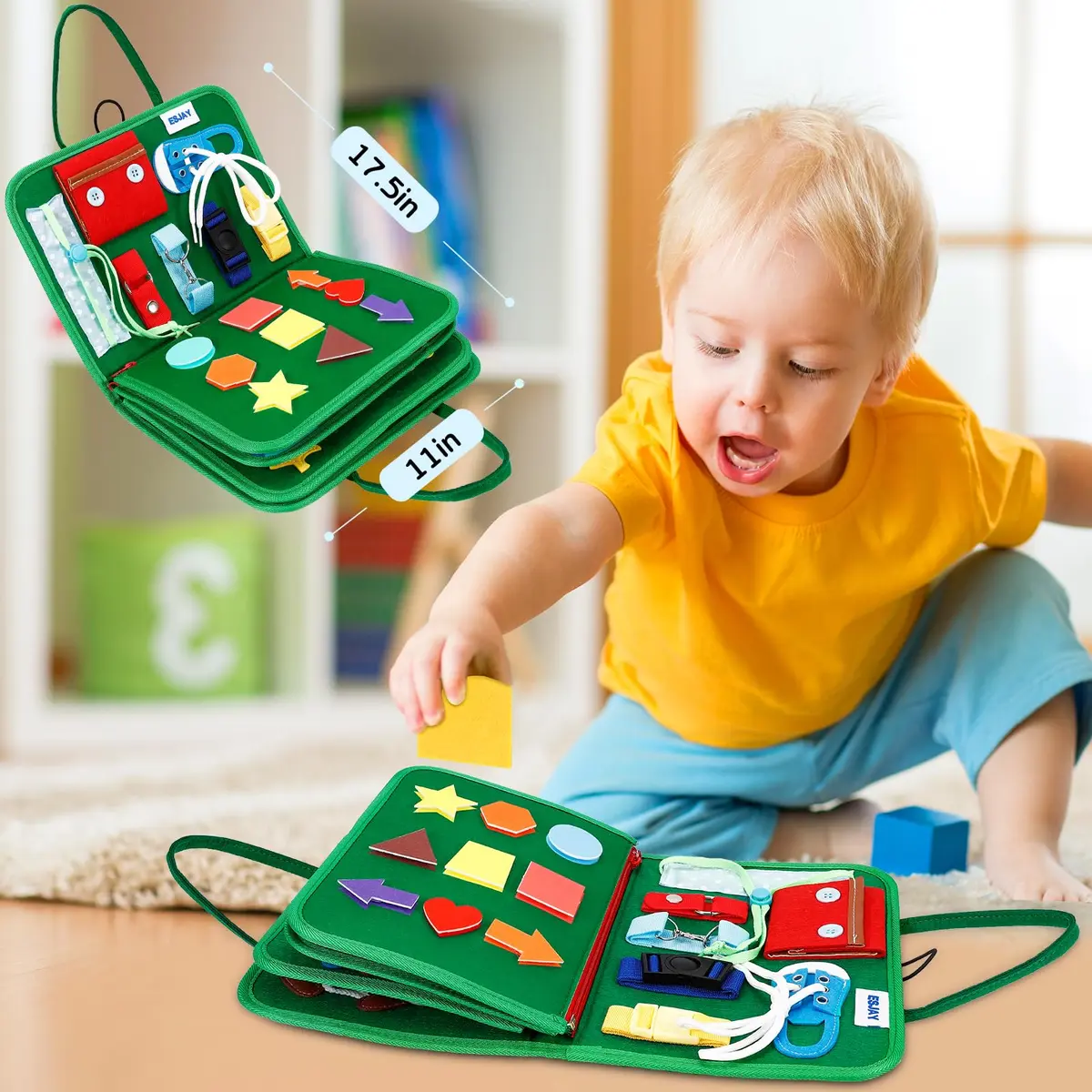 Esjay Montessori Busy Board 8 Pages | Educational Activities for Fine Motor Skills & Travel - view 5