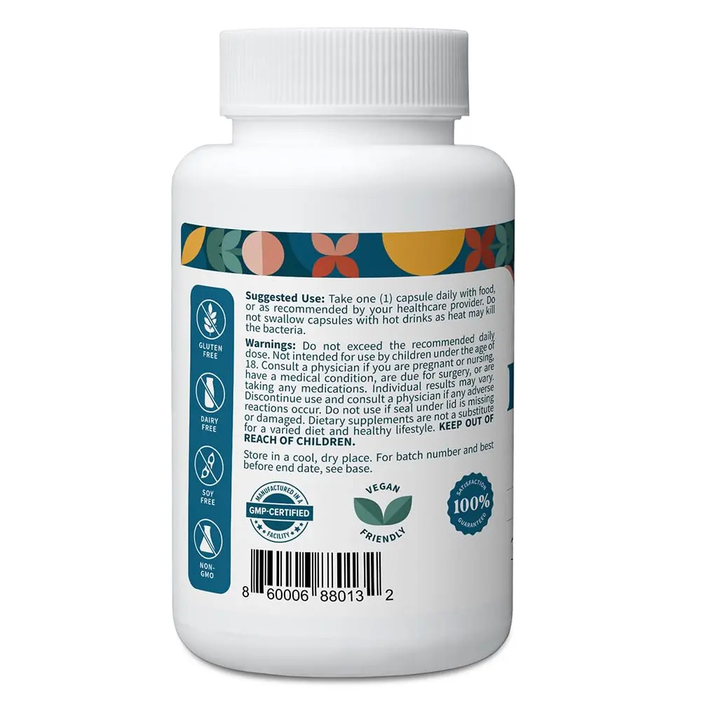 Pattern Wellness Probiotic Supplement 60 Vegan Capsules | Supports Gut & Immunity - view 2