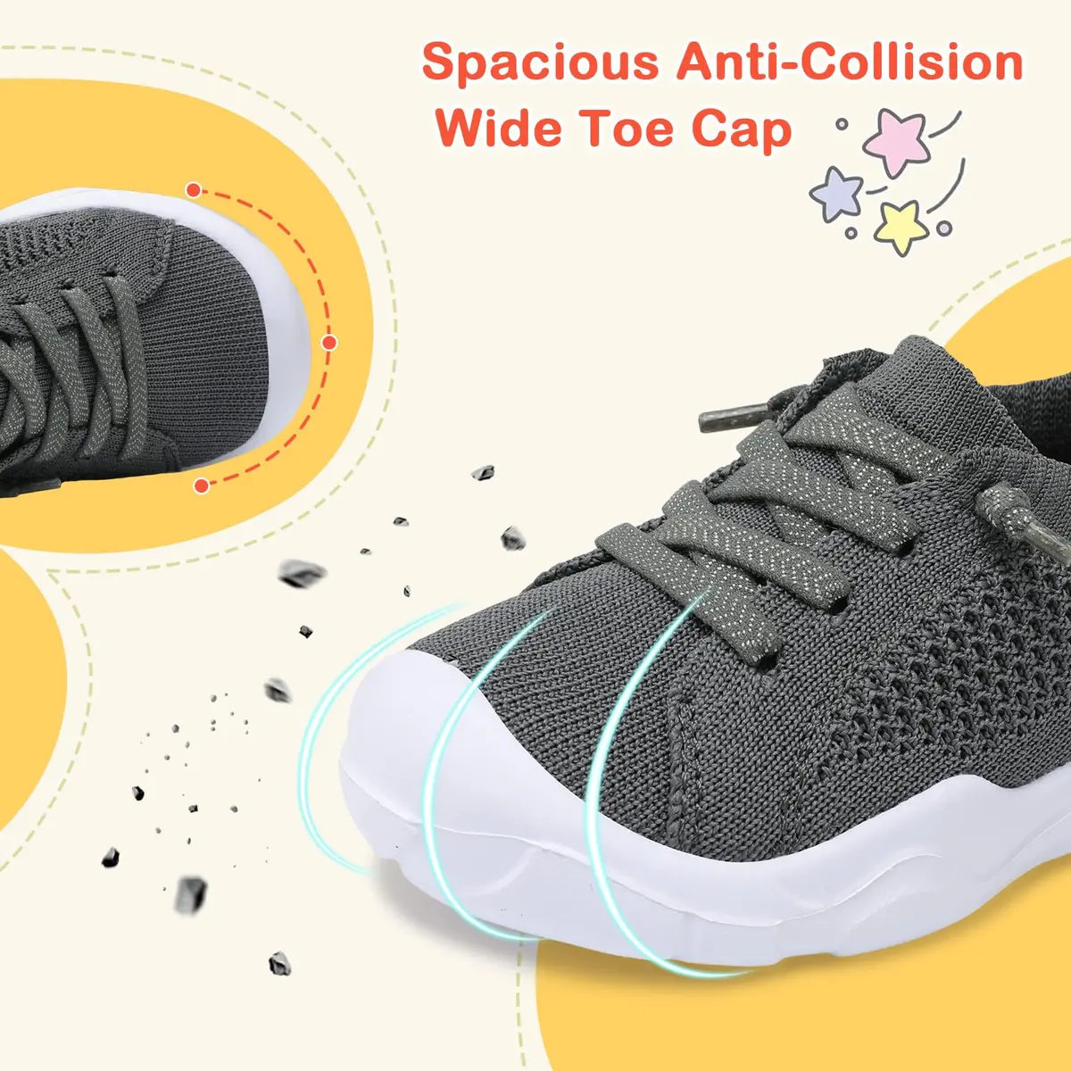 LeIsfIt Toddler Sneakers Boys Girls Lightweight Slip-On Shoes Dark Grey 6 | Breathable, Easy Slip-On, Non-Slip for Active Toddlers - view 6