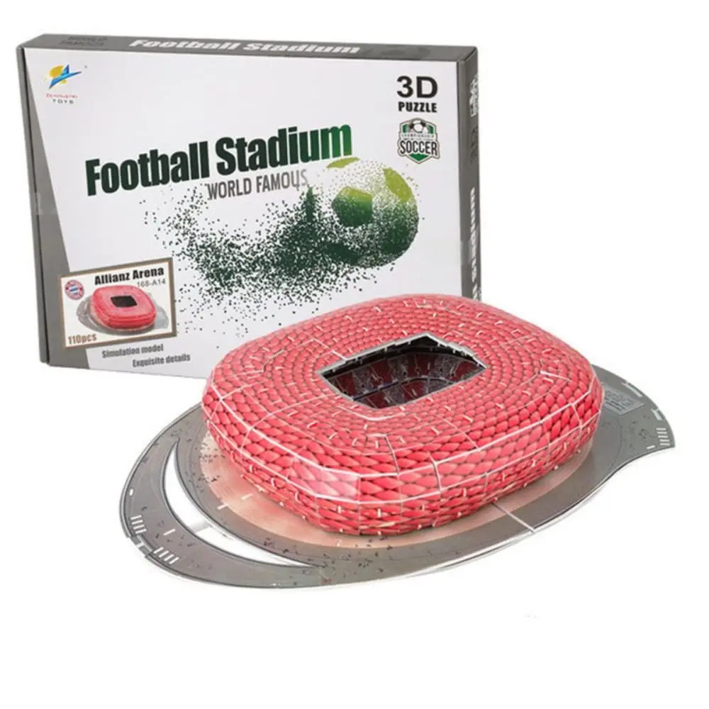 ISFIBA Classic Football Stadium Puzzle, Allianz Arena 3D Paper Model Building Kit | 28.2 cm x 39.4 cm (11.1" x 15.5") - view 3