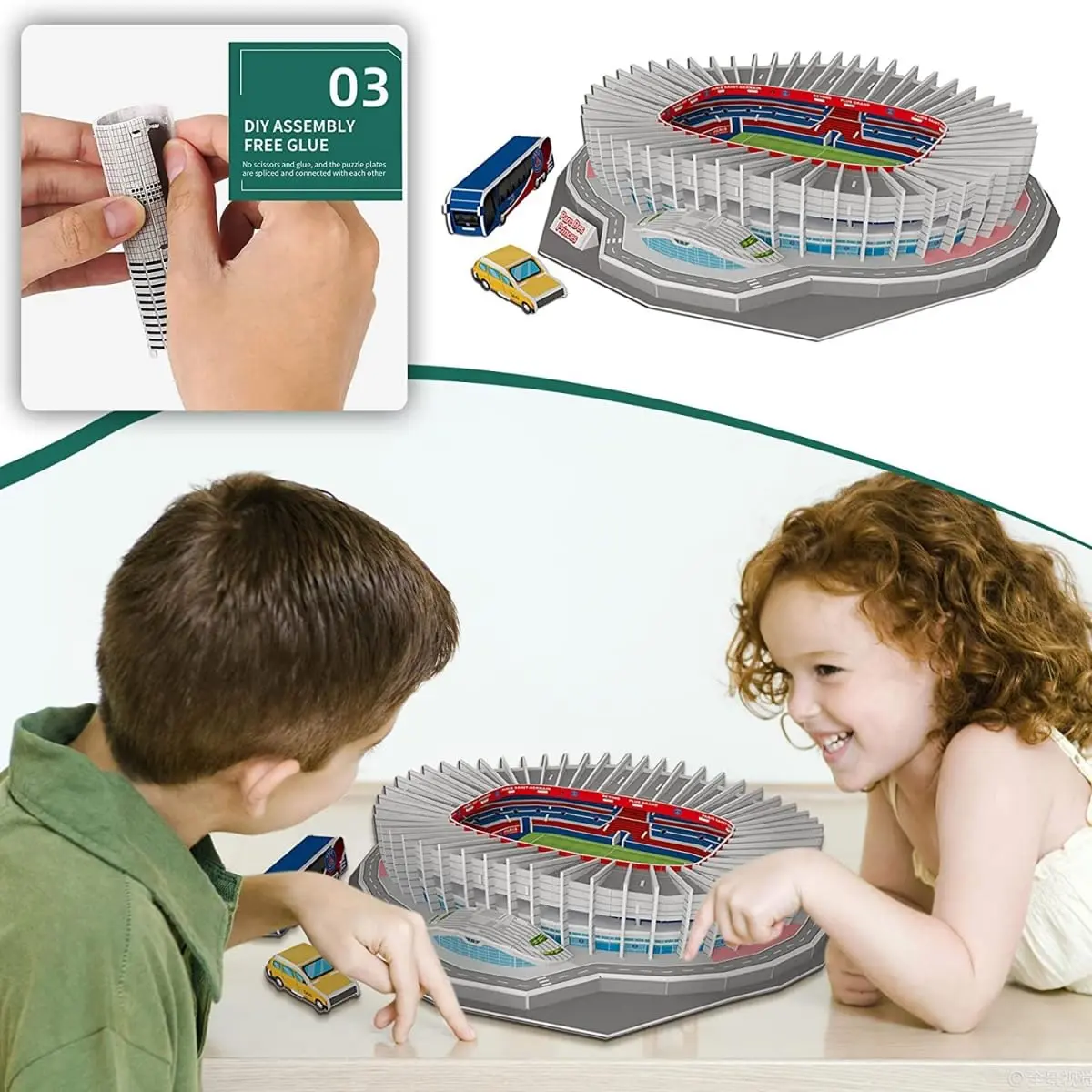 ISFIBA Parc des Princes 3D Football Stadium Puzzle 111 Pieces | Educational Toy for Kids & Adults - view 4