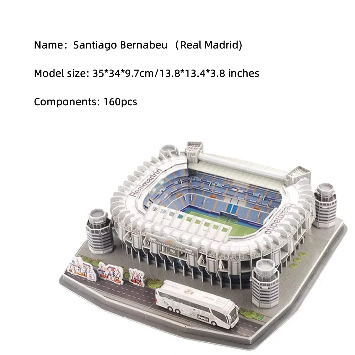 ISFIBA Classic Football Stadium Puzzle 3D Model Santiago Bernabeu | Soccer Stadium Souvenir - view 2