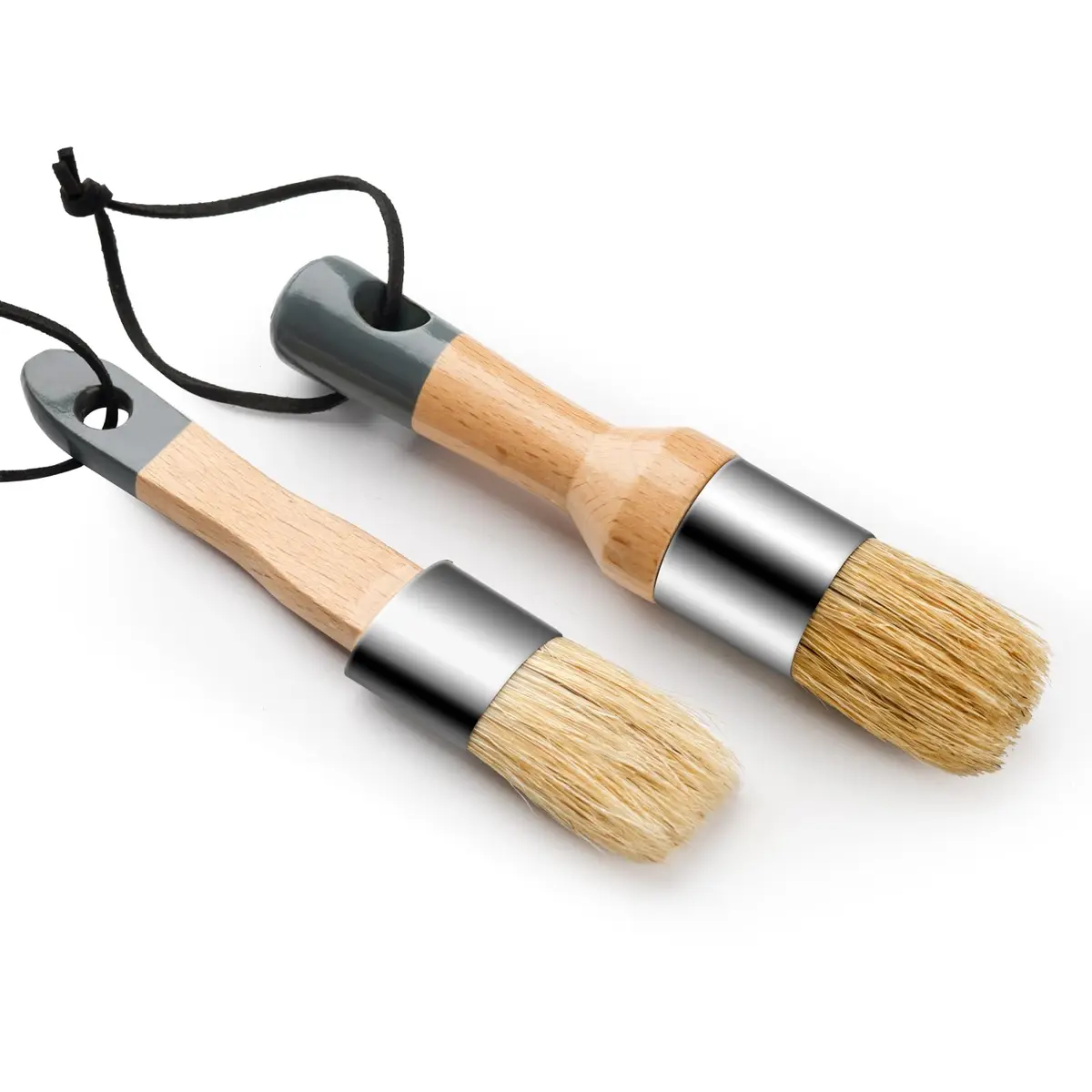 YiBaiBrush Chalk Paint Brush, 2 Pack Wax Brushes with Natural Bristle | Ideal for Chalk & Milk Paint, Furniture & Art - main product image