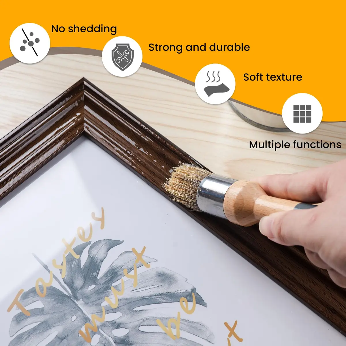 YiBaiBrush Chalk Paint Brush, 2 Pack Wax Brushes with Natural Bristle | Ideal for Chalk & Milk Paint, Furniture & Art - view 2
