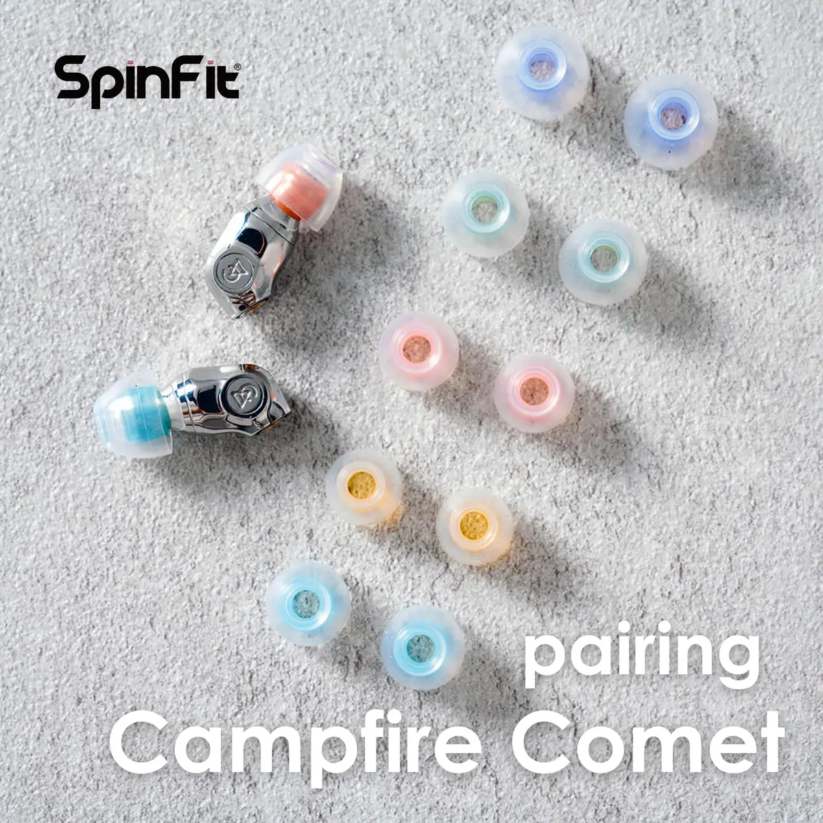 SpinFit W1 for IEM - MS - Medical-Grade Silicone Ear Tips | Double W-Shaped Tube Core Stability - view 6