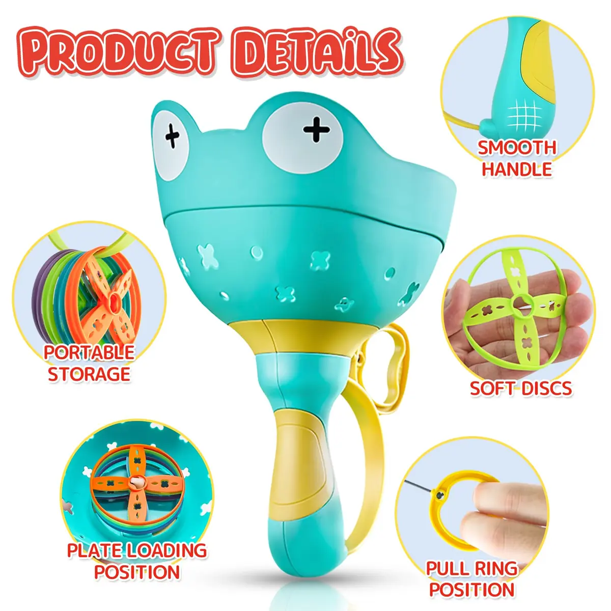 pamexin Outside Toys for Kids Ages 4-8 | Manual Catching Game with 24 Discs - view 6
