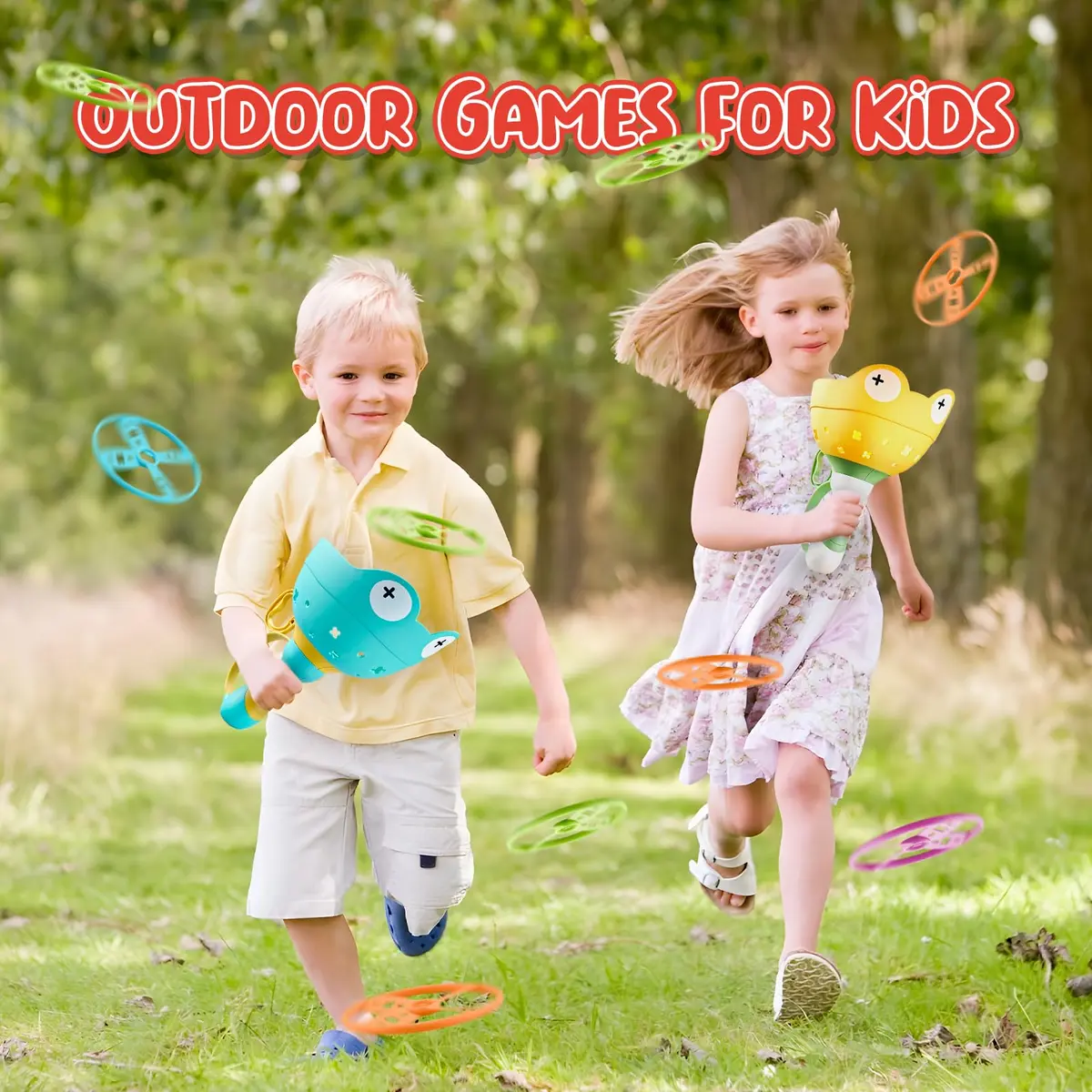 pamexin Outside Toys for Kids Ages 4-8 | Manual Catching Game with 24 Discs - view 2