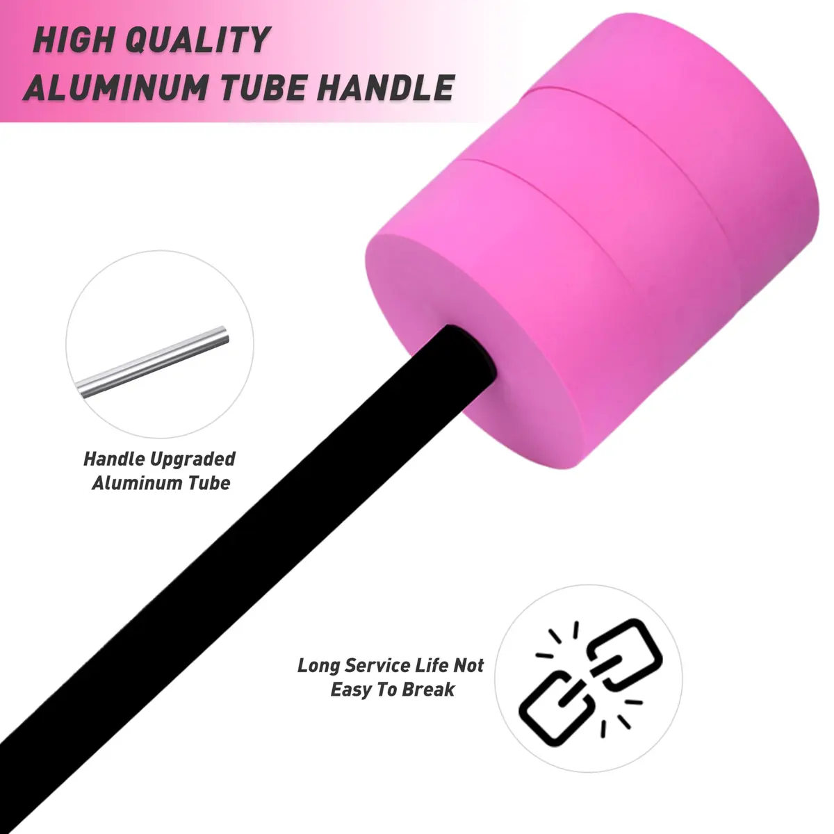 Hikeen Aquatic Exercise Dumbbells Pink Long Barbell | Water Resistance Workout Equipment - view 2