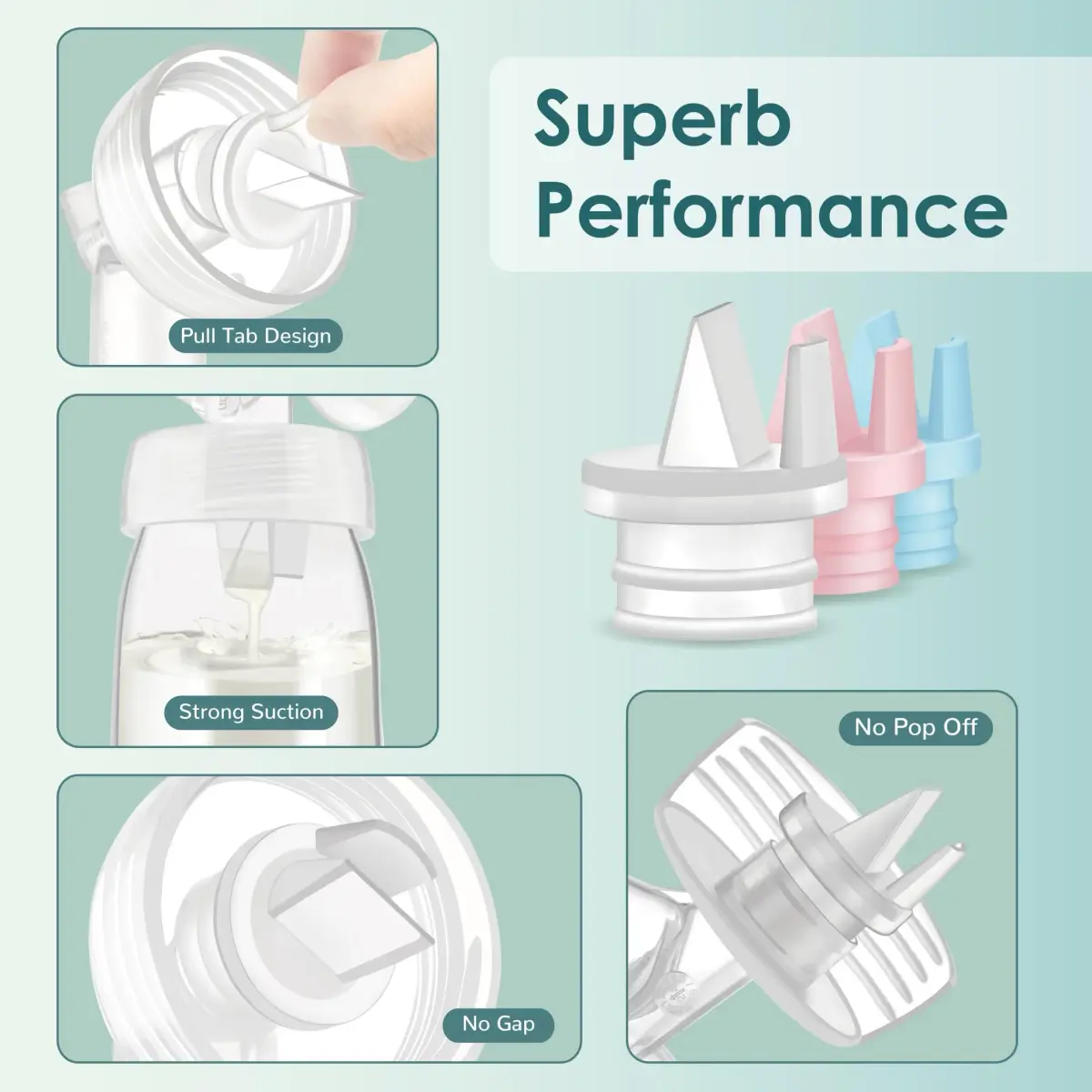 Maymom 2nd Generation Duckbill Valves with Pull Tab, 6 Count | Compatible with Spectra, Medela, Motif Luna Pumps - view 5