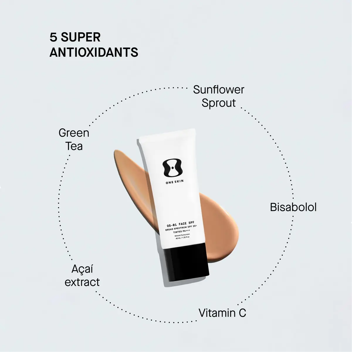 oneskin OS-01 Face SPF 30 Mineral Sunscreen Light/Medium | Broad Spectrum, Skin Longevity - view 5
