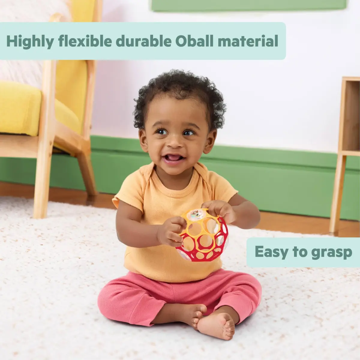 Bright Starts Disney Winnie the Pooh Oball Rattle | BPA-Free, Easy-Grasp, 4-Inch Infant Toy - view 5