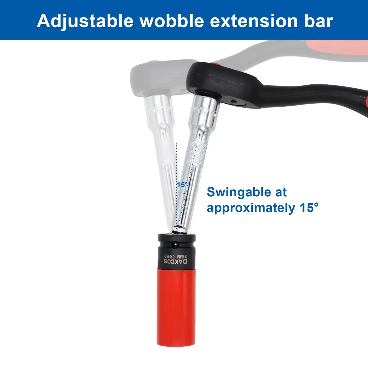 DAKCOS 3 Piece 1/4 Inch Drive Wobble Extension Set 2/4/9 in | Chrome Vanadium Steel - view 4