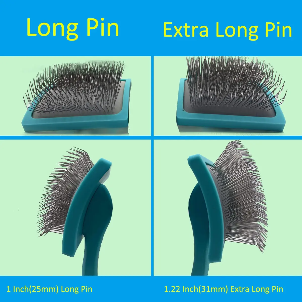 DSKRUI Extra Long Pin Dog Grooming Brush & Stainless Steel Comb Value Kit | Gentle Detangling for Medium & Long Haired Dogs - view 5