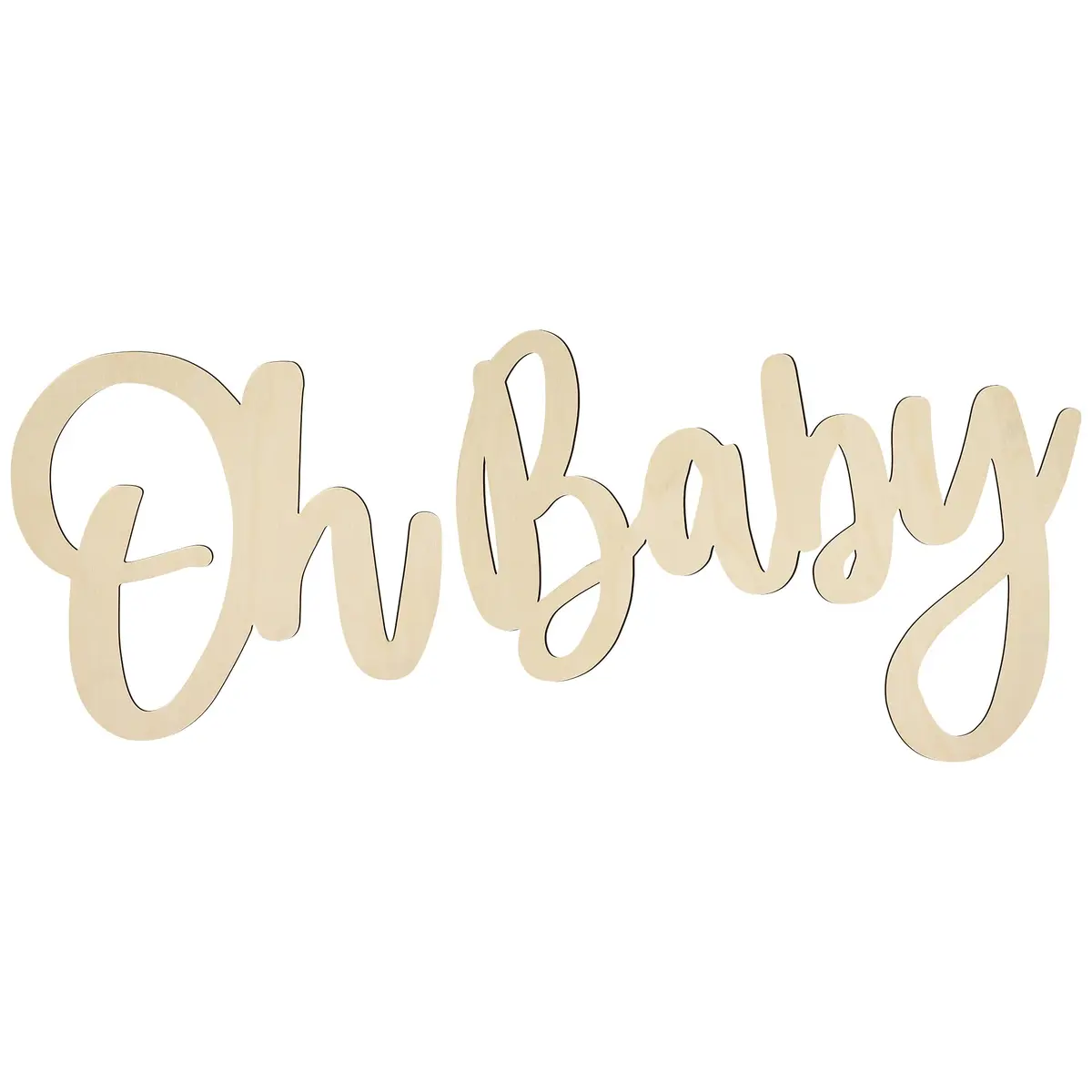 JTRF Oh Baby Sign Wood Color | Perfect for Baby Showers, Gender Reveal, 1st Birthday, Photo Backdrops - main product image