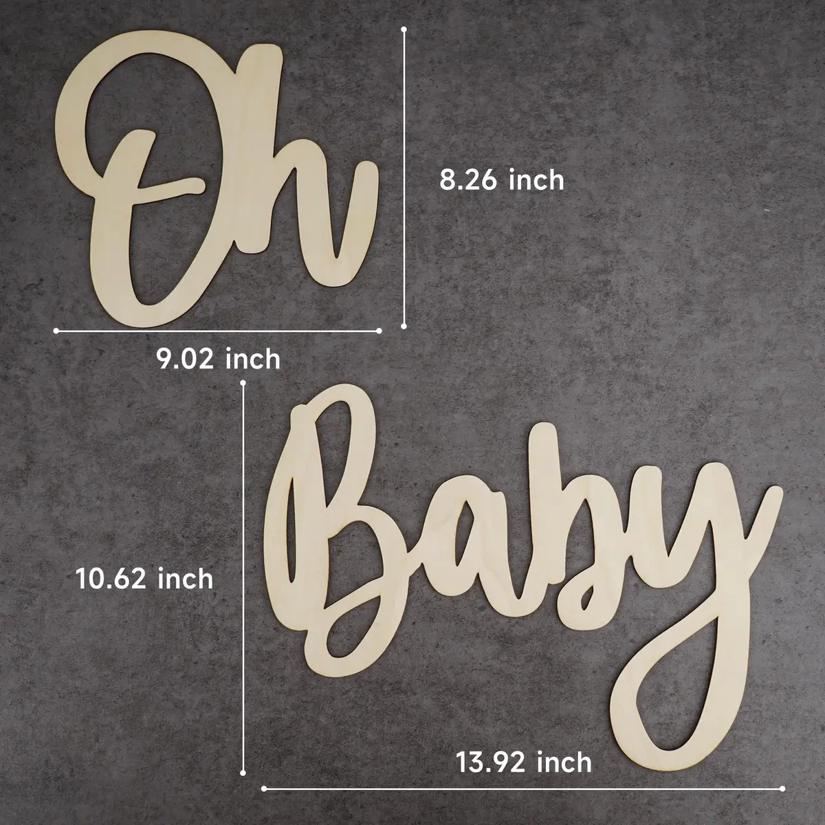 JTRF Oh Baby Sign Wood Color | Perfect for Baby Showers, Gender Reveal, 1st Birthday, Photo Backdrops - view 2