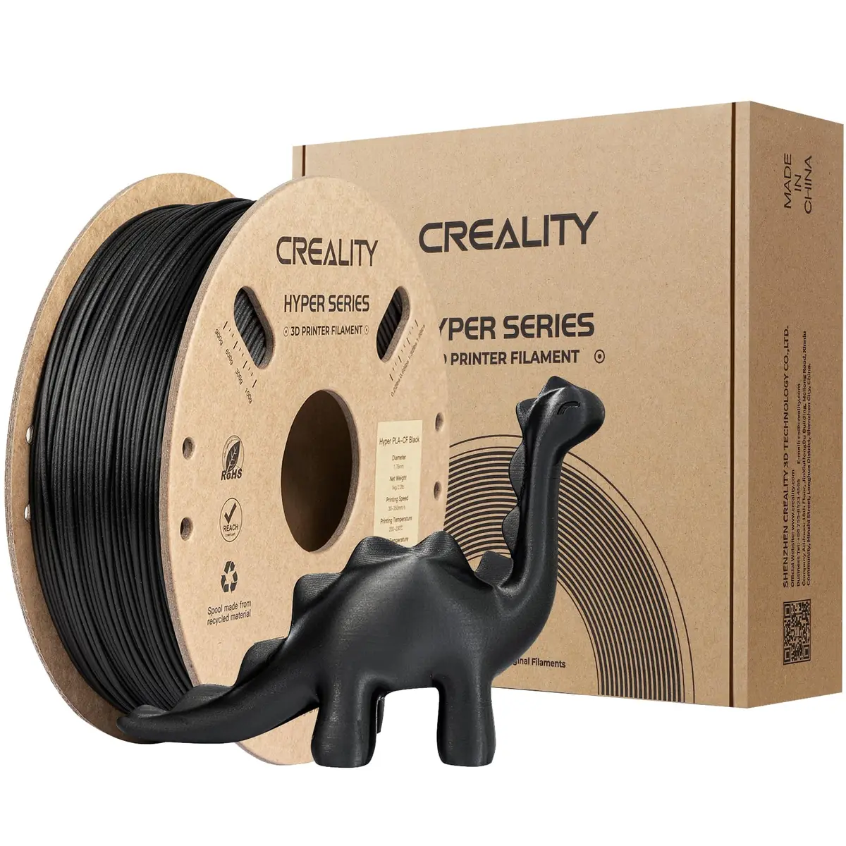 Creality Hyper PLA-CF 1.75mm Filament for 3D Printing | High-Strength Carbon Fiber Finish - main product image