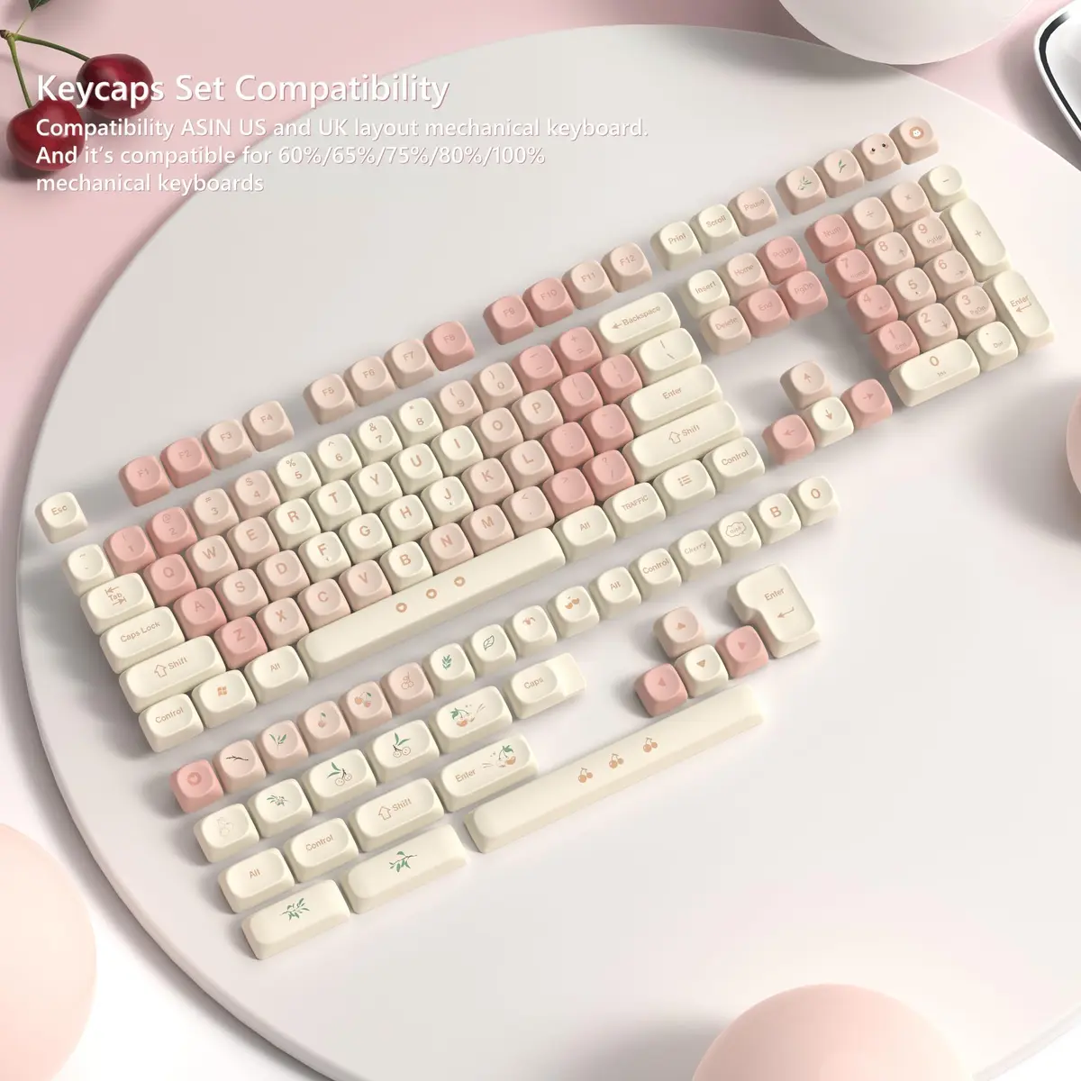 Womier Pink Cute MOA Keycaps Set - 143 Keys | Dye-Sublimation PBT Custom Keyboard Caps - view 4