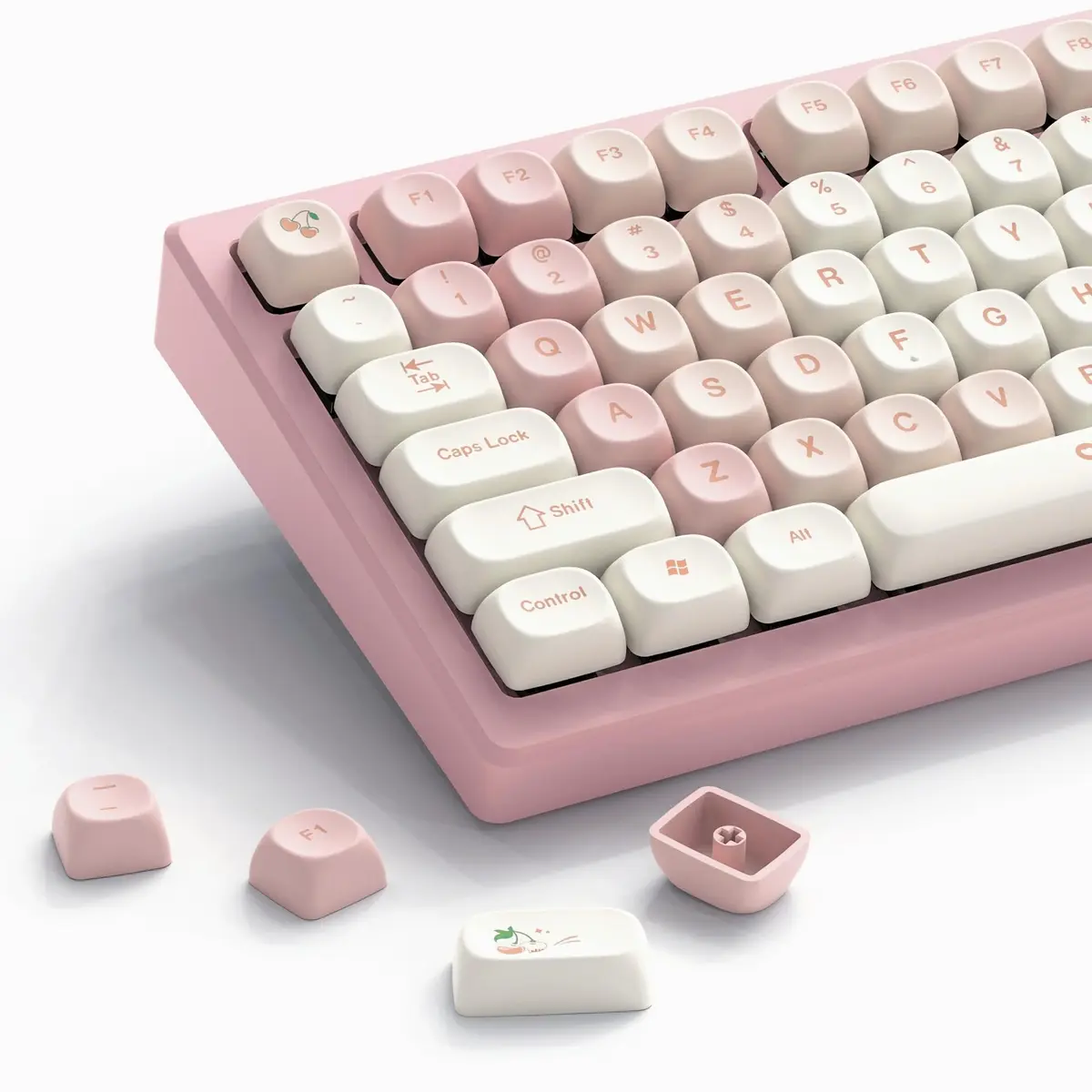 Womier Pink Cute MOA Keycaps Set - 143 Keys | Dye-Sublimation PBT Custom Keyboard Caps - main product image
