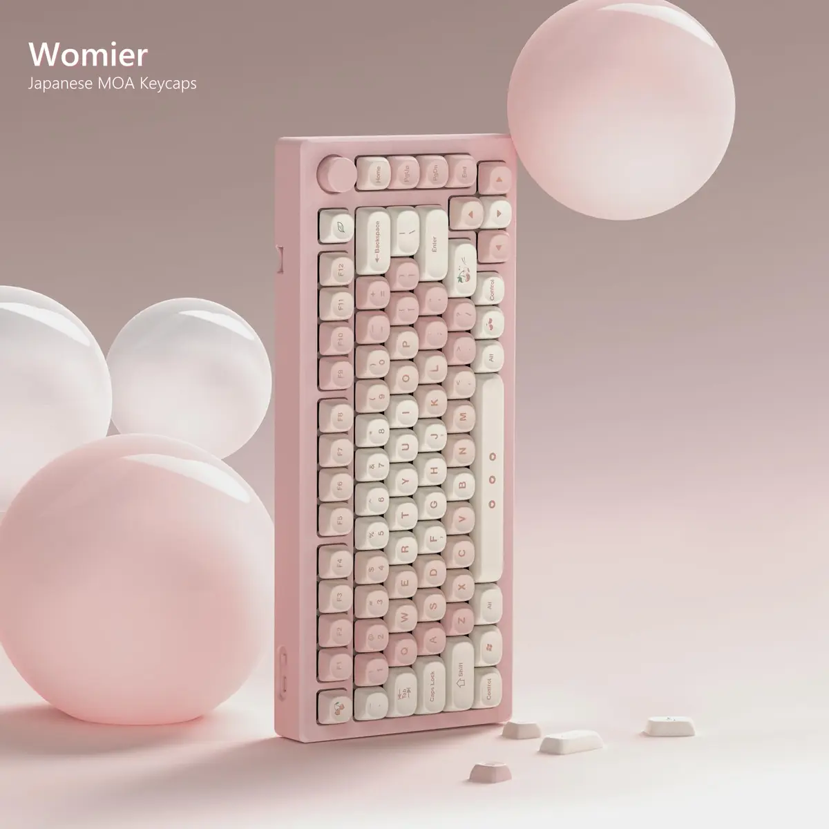 Womier Pink Cute MOA Keycaps Set - 143 Keys | Dye-Sublimation PBT Custom Keyboard Caps - view 2