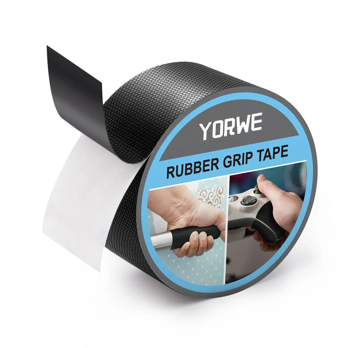 Yorwe Rubber Grip Tape 5cm (2In) x 3m (10Ft) Black | Enhanced Traction & Comfort - main product image