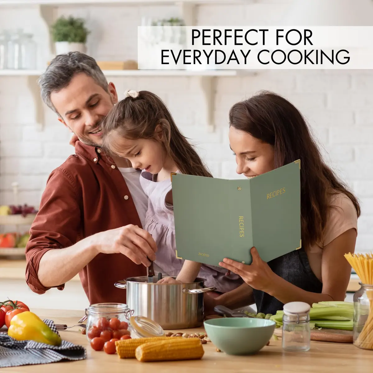 ZICOTO Recipe Binder with Waterproof Cloth Cover & Plastic Sleeves | Organize Family Recipes in Style - view 5